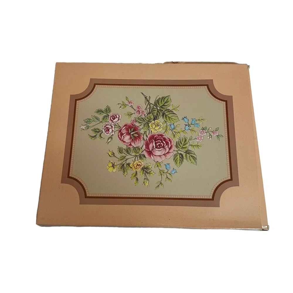 Vintage 80's Avon Floral Cottage Metal Vanity Tray Made in England NEW NOS